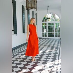 NWT Julia Amory Jane Fiery Red Dress Silk Dupioni XS